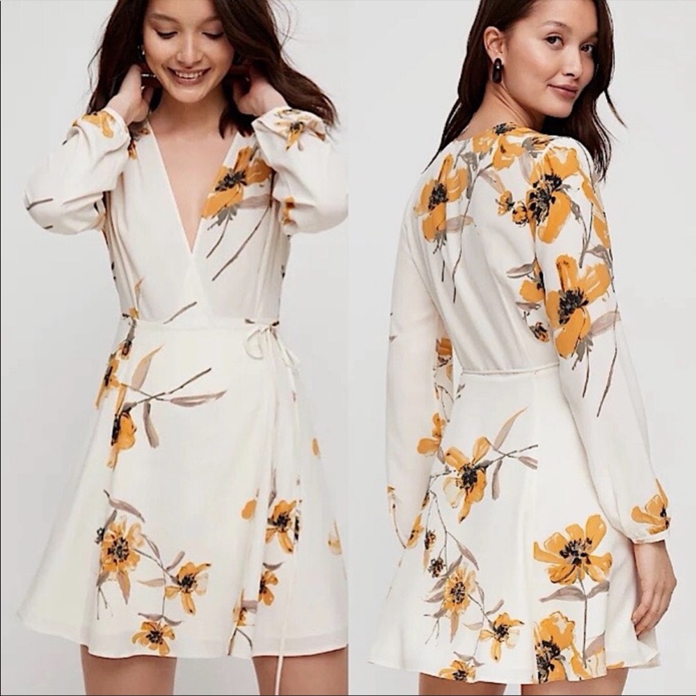 WILFRED DIANE SILK FLORAL WRAP DRESS